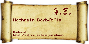 Hochrein Borbála névjegykártya